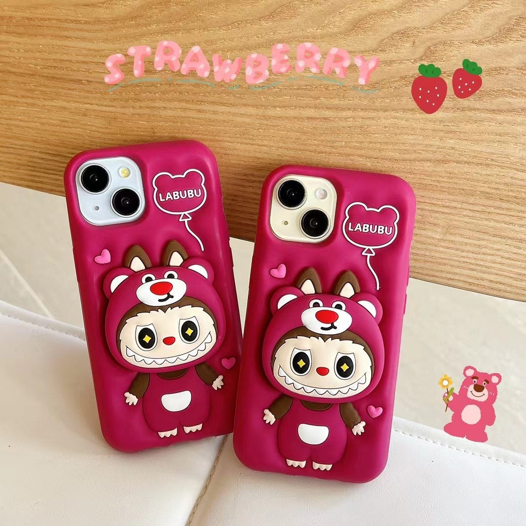 LABUBU 3D HEAD PHONE CASE