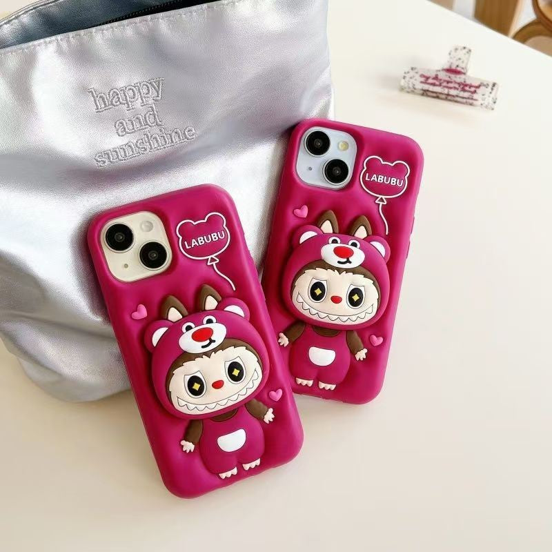 LABUBU 3D HEAD PHONE CASE