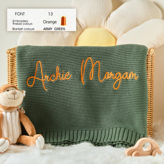 Personalized Knit Baby Blanket