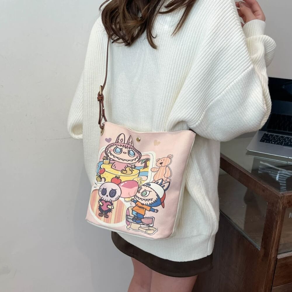 LABUBU STUDENT BUCKET BAG