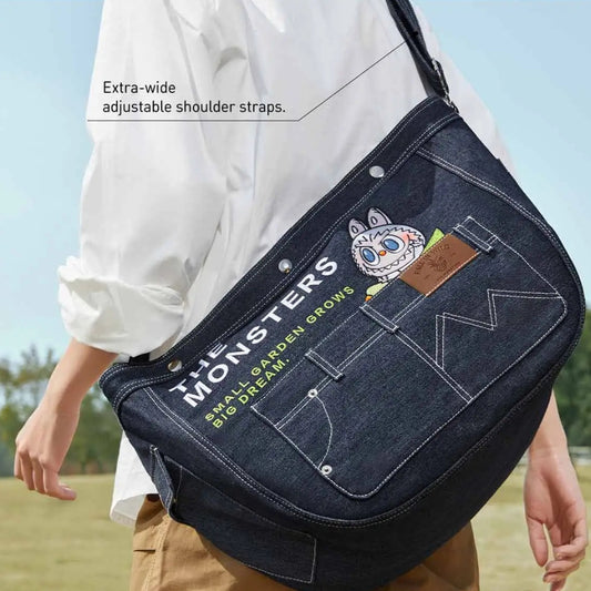 LABUBU DENIM MESSENGER BAG